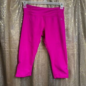 Kyodan Vibrant Neon Magenta Pink Athletic Capri Leggings Small